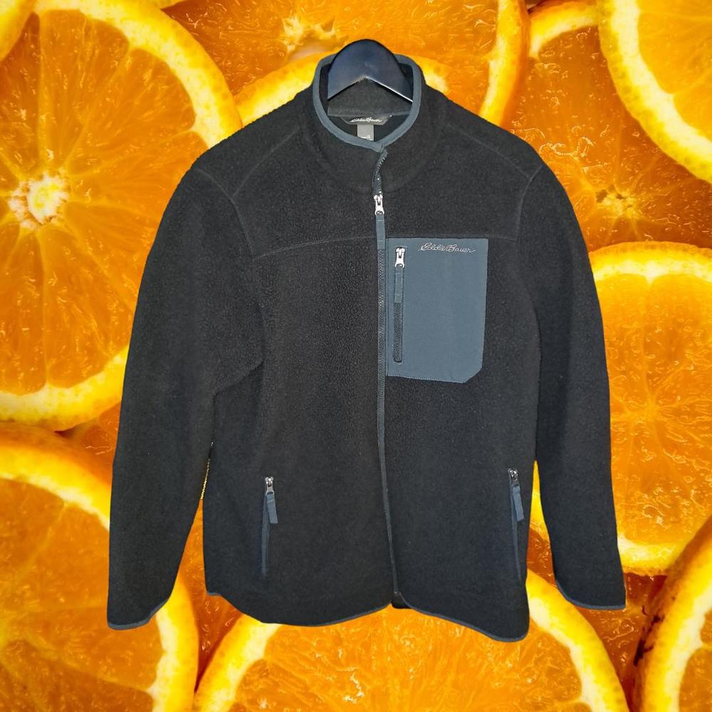 Eddie Bauer Black Fleece Full Zip Coat Size XL